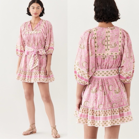 NWT Anthropologie Cleobella Magdalena India Cotton Paisley Floral Mini Dress S - Picture 2 of 11